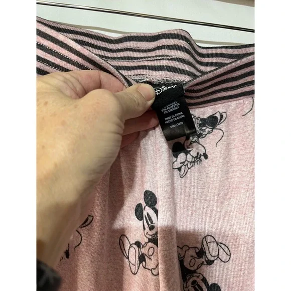 Disney Mickey‎ Mouse Pajama Set Women's Small Pink Long Sleeve Pants Sleepwear - Picture 3 of 4